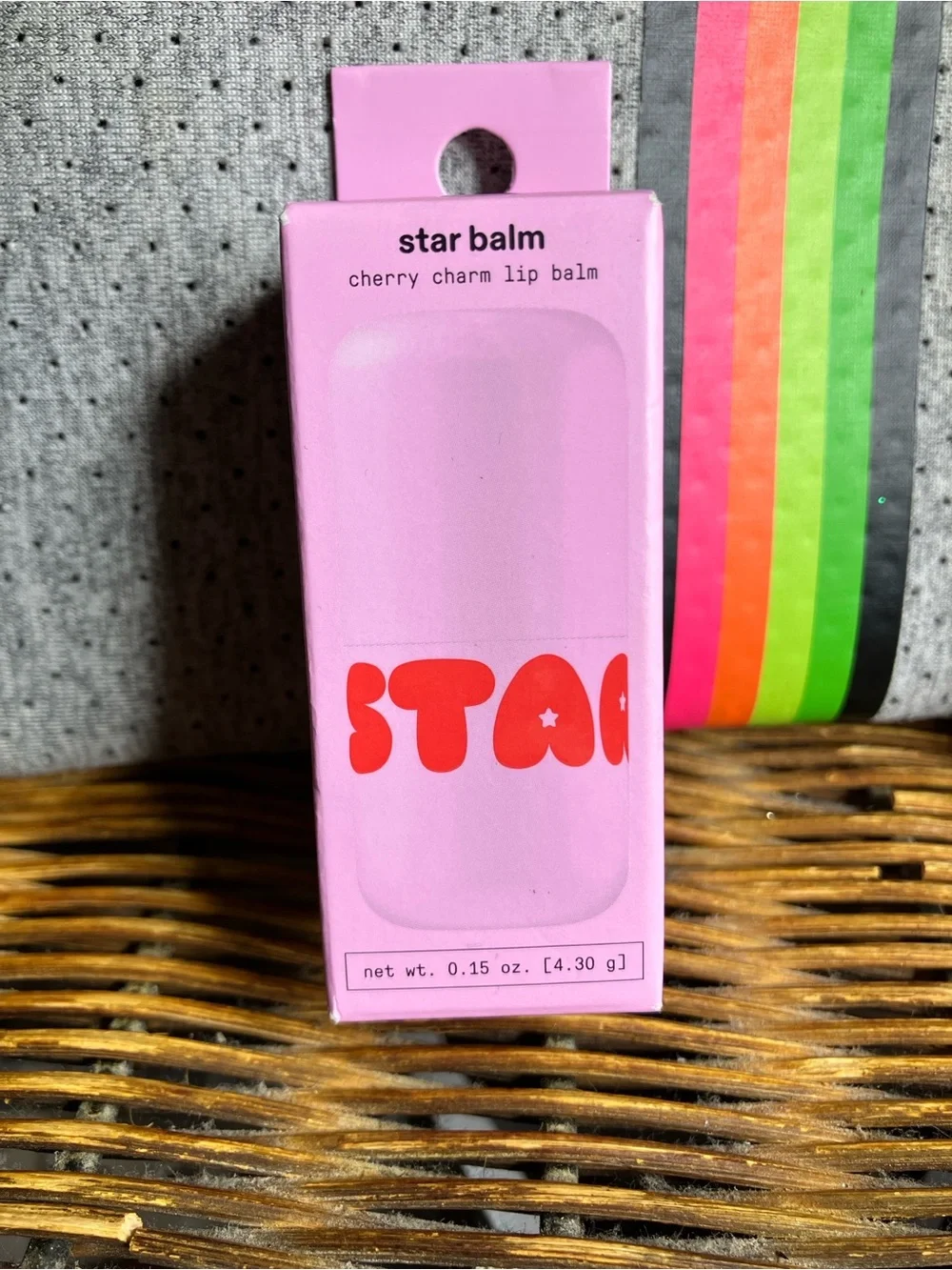Perforated Grey Neoprene Pouch with Neon Stripe & comes with Cream & Star Balm:)